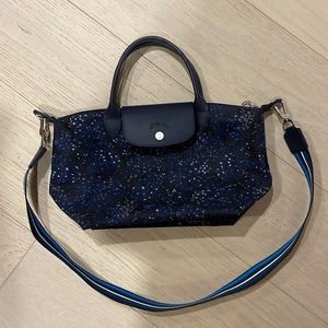 Longchamp Le Pliage Neo Top handle bag medium floral navy